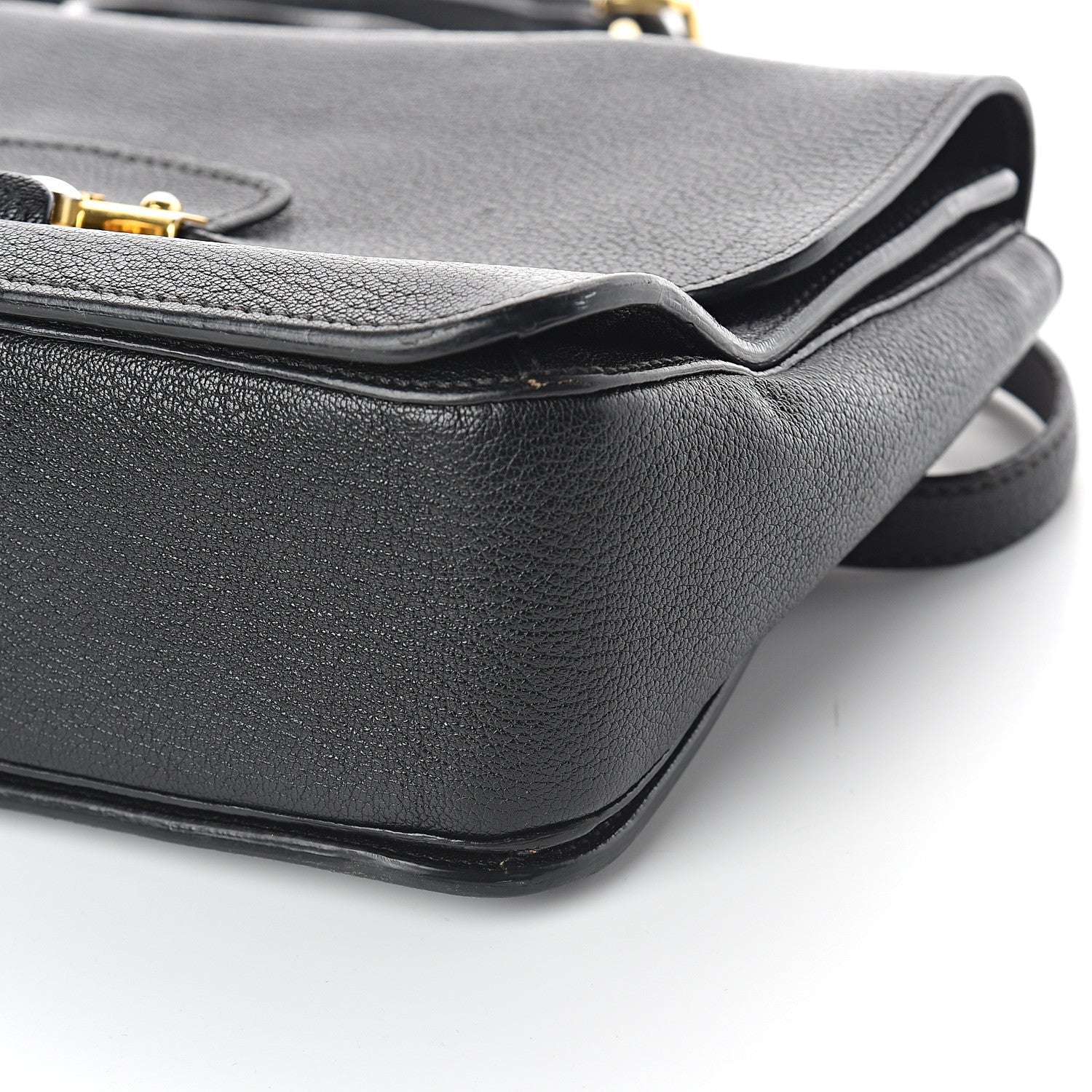 Miu Miu Goatskin Madras Shoulder Bag Black 9 of 9