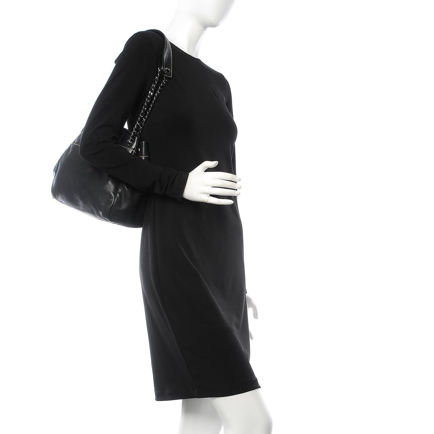Lambskin Lax Accordion Hobo Black