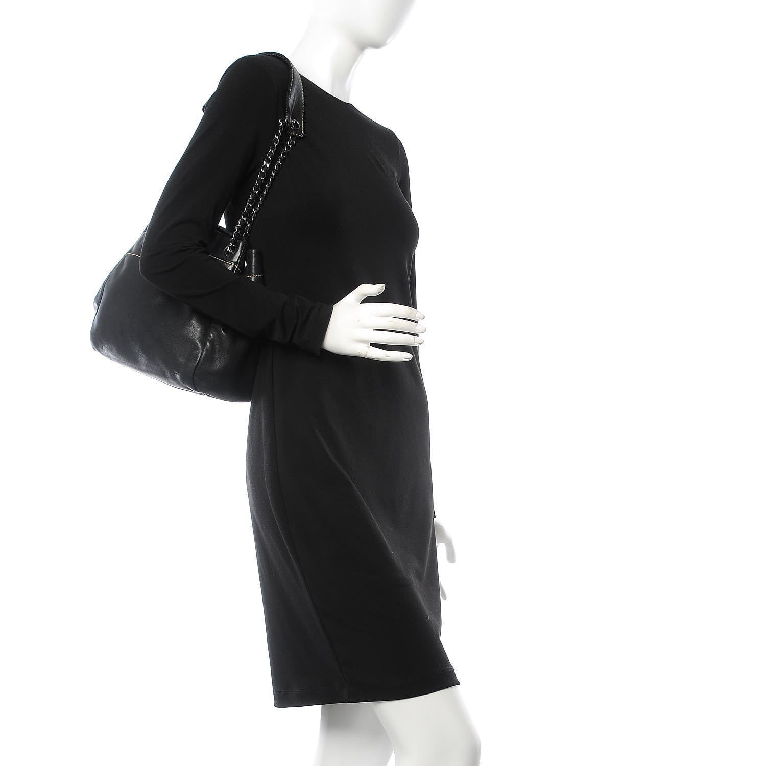 Chanel Lambskin Lax Accordion Hobo Black 2 of 11