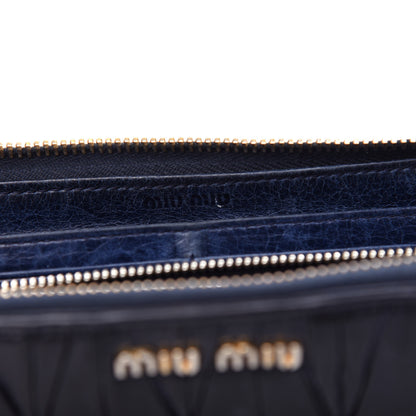 Miu Miu Nappa Matelasse Lux Zip Around Wallet Bluette 6 of 8