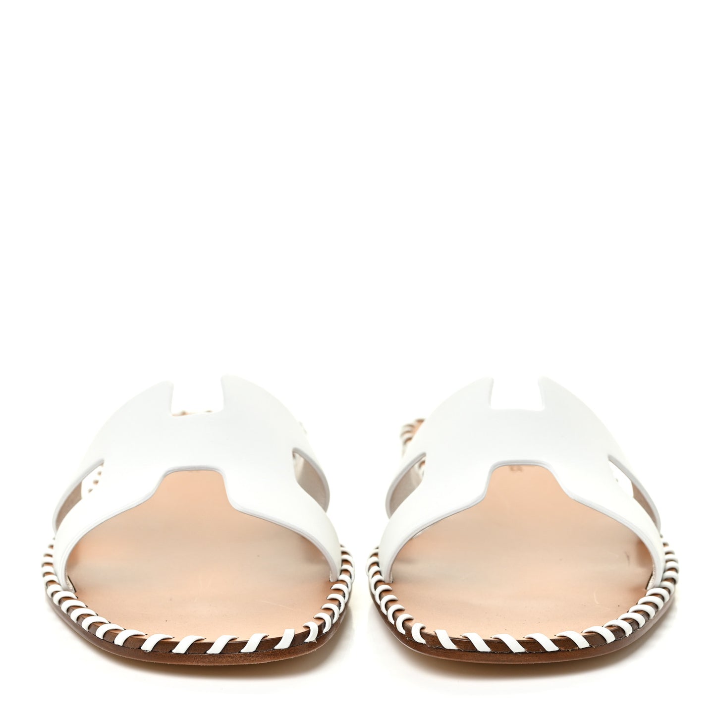 Calfskin Braided Oran Sandals 39 White