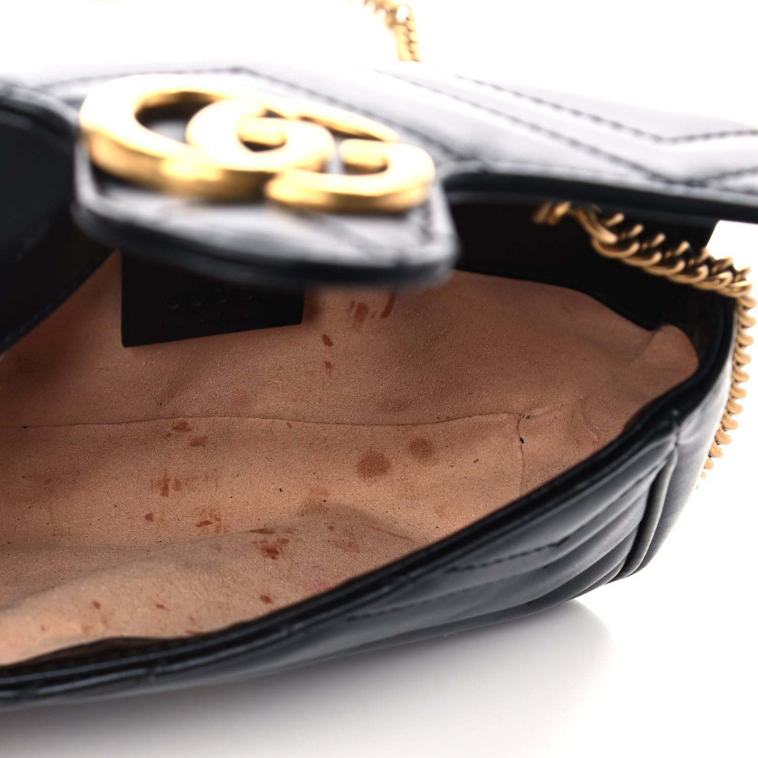 Gucci Calfskin Matelasse Super Mini GG Marmont Shoulder Bag Black 5 of 14