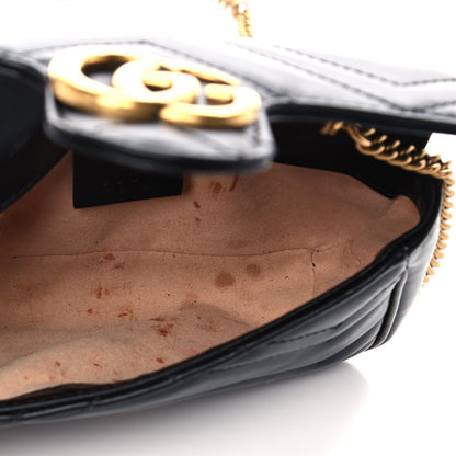 Gucci Calfskin Matelasse Super Mini GG Marmont Shoulder Bag Black 5 of 14