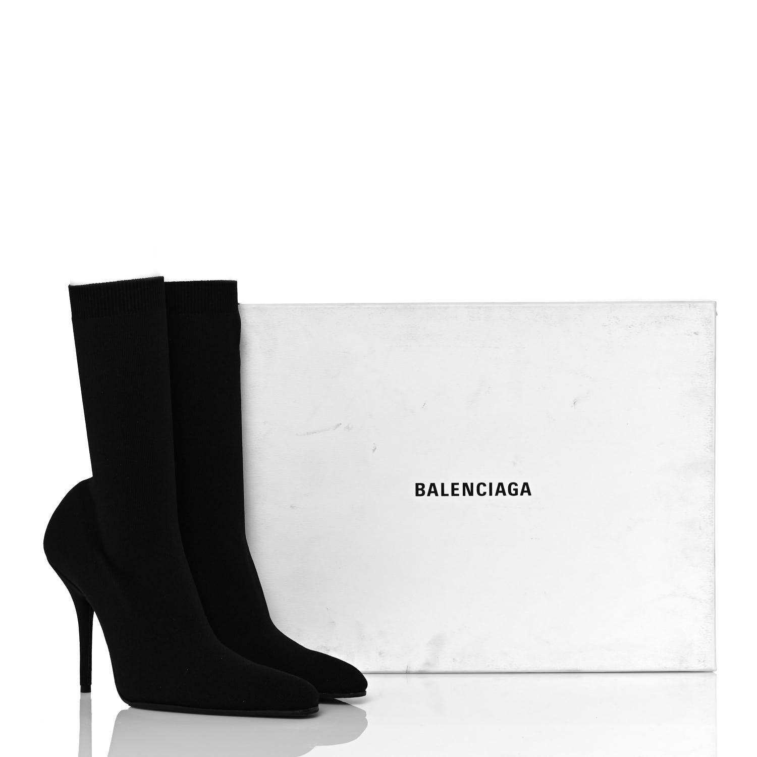 Balenciaga Jersey Crepe Round Toe Knife Booties 40 Black 5 of 7