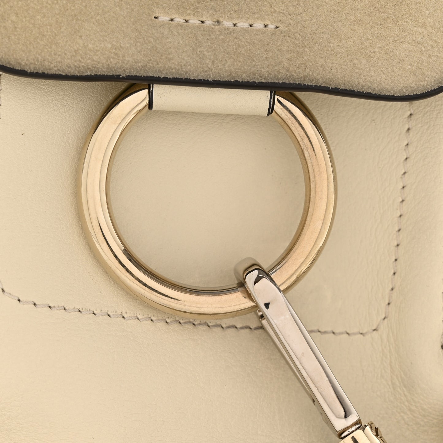 Suede Calfskin Mini Faye Backpack Off White