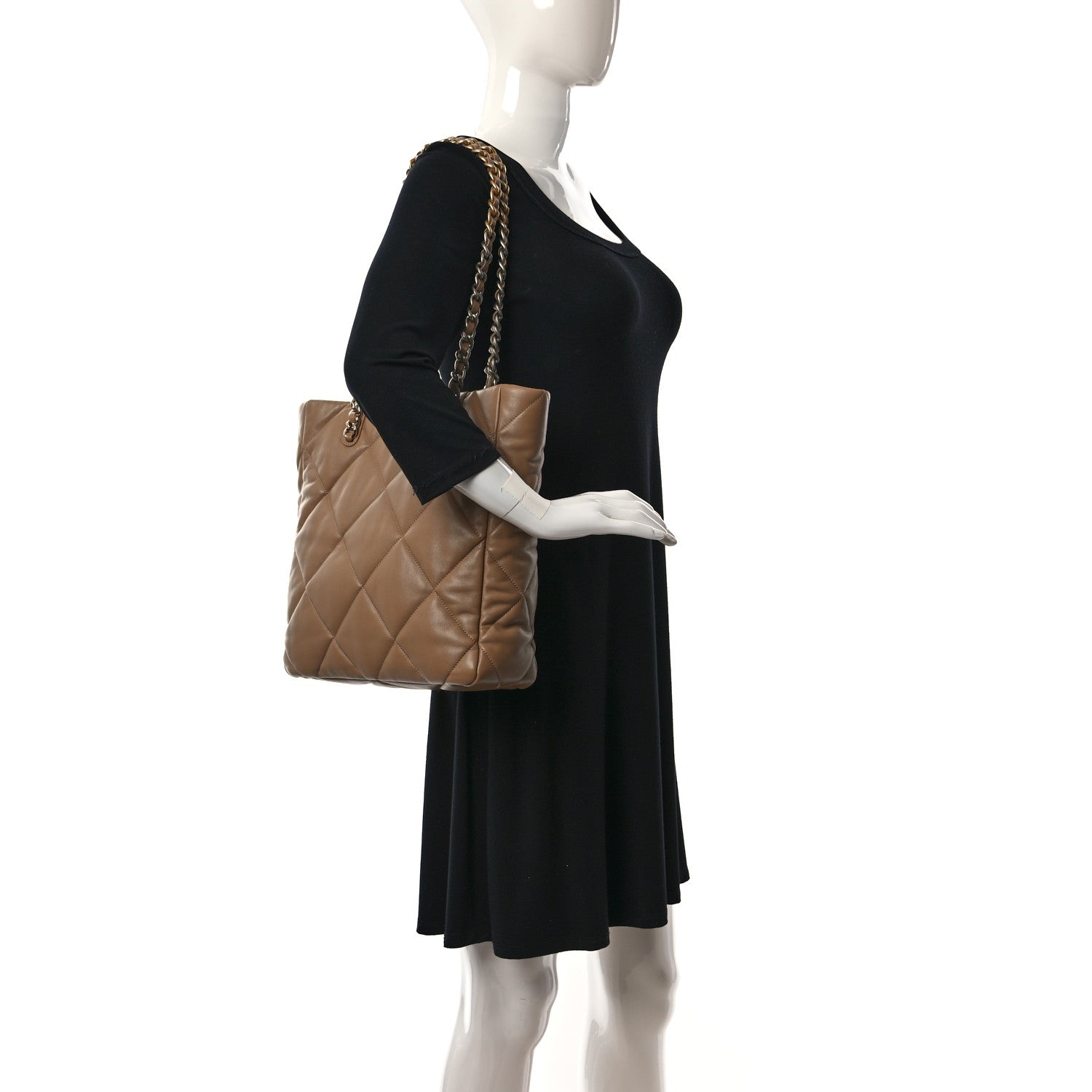 Chanel Lambskin Quilted Chanel 19 Shopping Bag Beige 2 of 9
