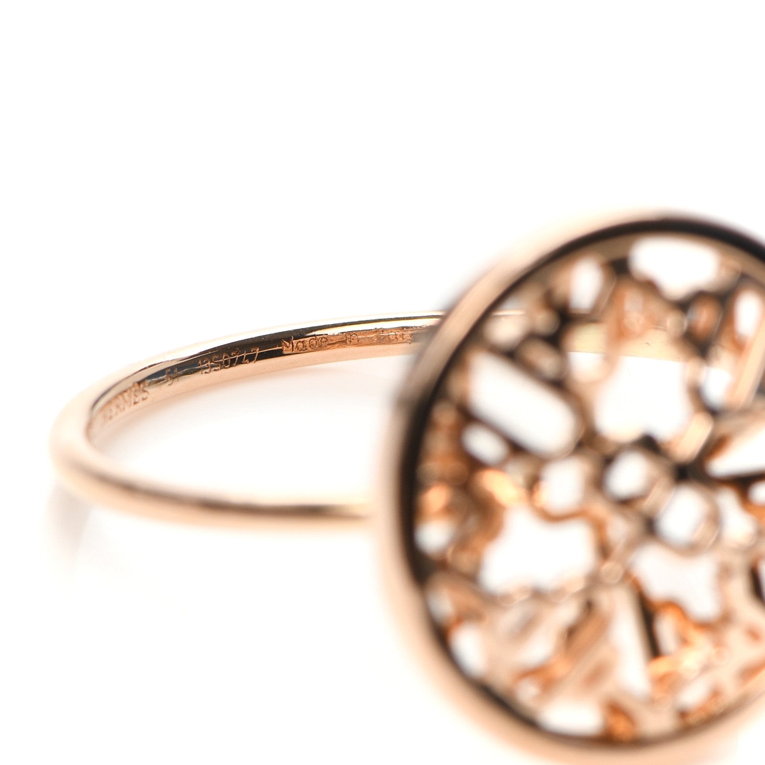 Hermes 18K Rose Gold Chaine D'Ancre Passerelle Ring 51 5.75 5 of 5