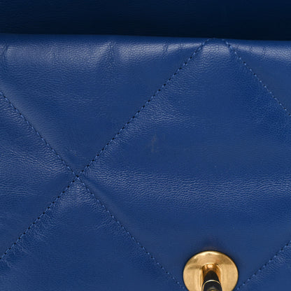 Chanel Goatskin Quilted Large Chanel 19 Flap Dark Blue 11 of 11