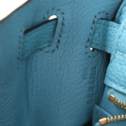 Hermes Togo Kelly Retourne 25 Bleu Du Nord 7 of 10