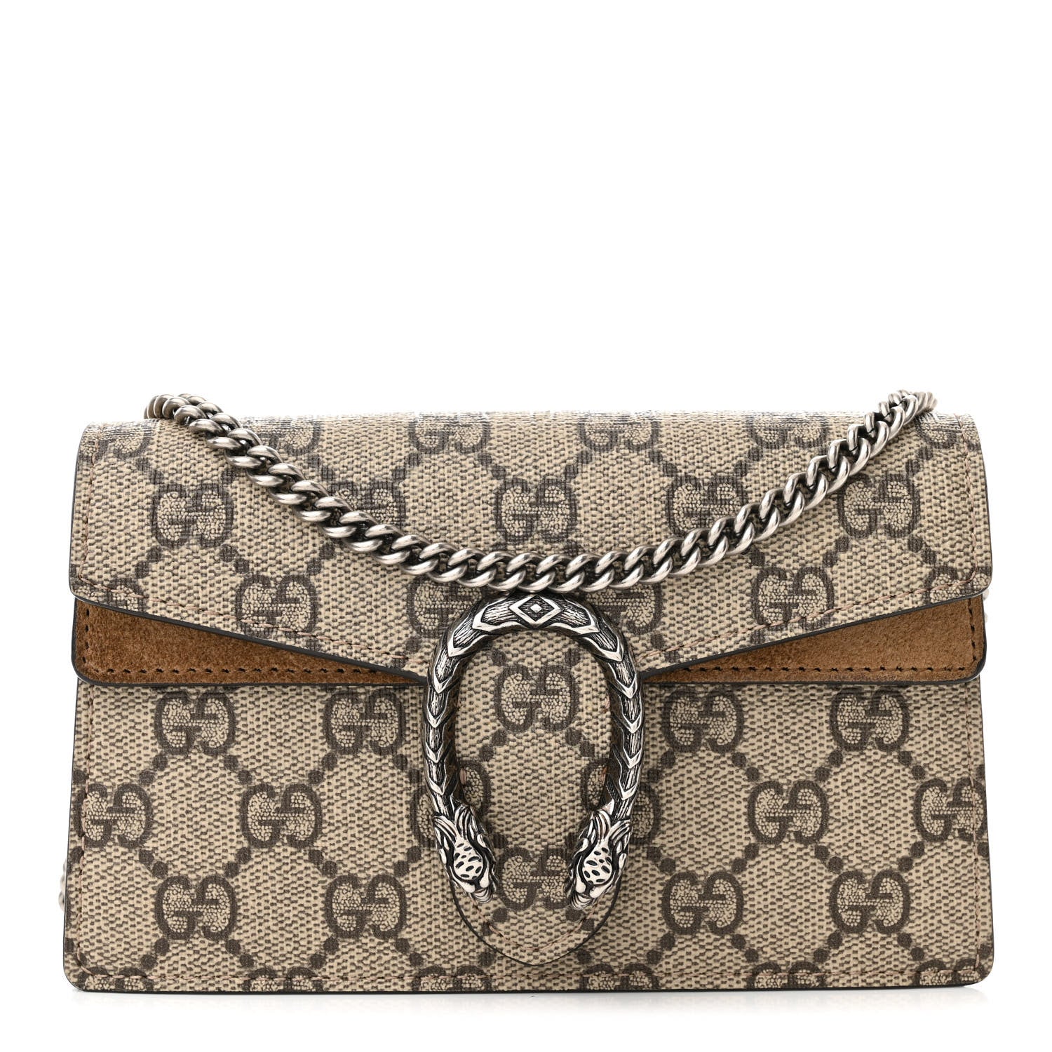 Gucci GG Supreme Monogram Super Mini Dionysus Shoulder Bag Taupe 1 of 12