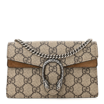 Gucci GG Supreme Monogram Super Mini Dionysus Shoulder Bag Taupe 1 of 12
