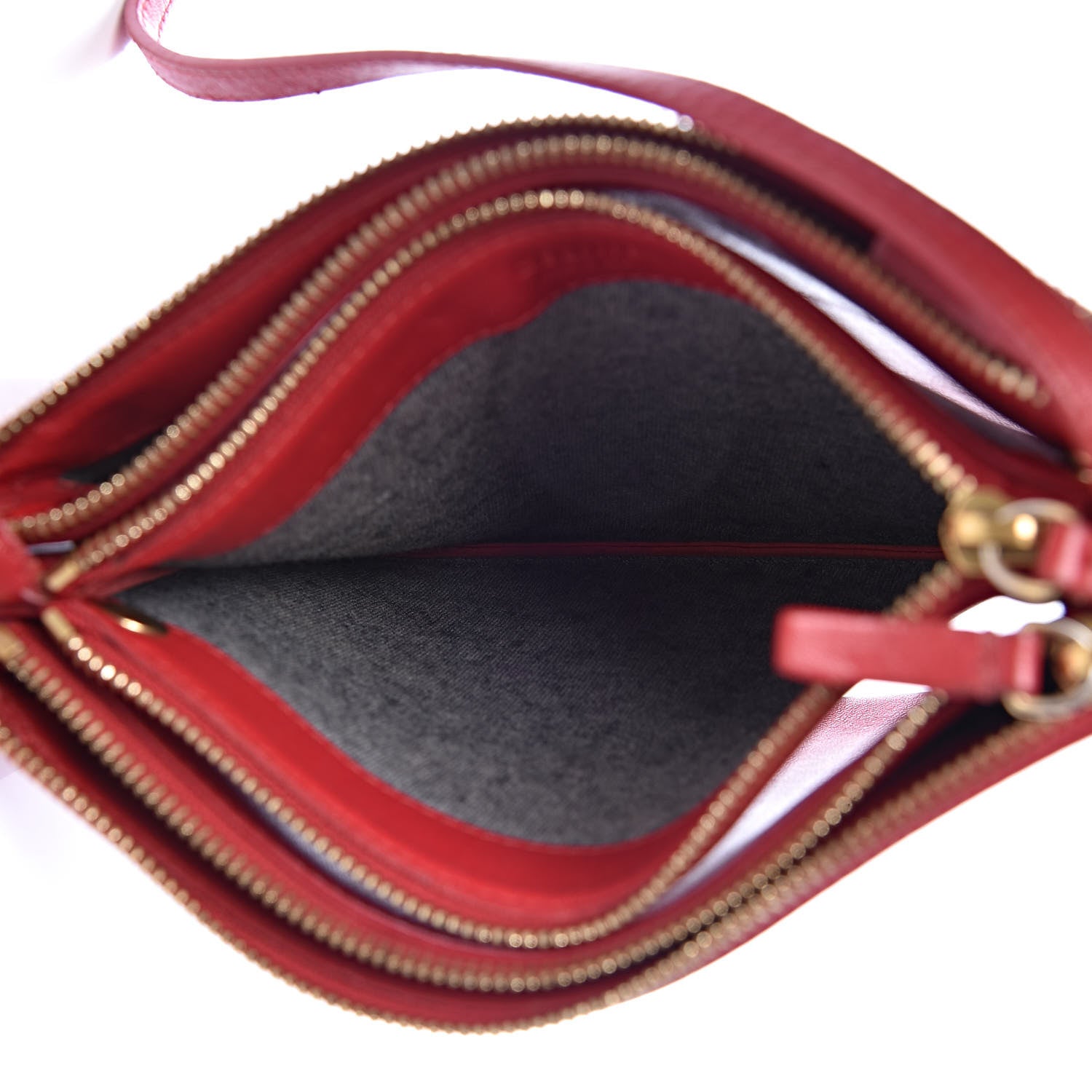 Celine Lambskin Small Trio Crossbody Bag Red 6 of 17