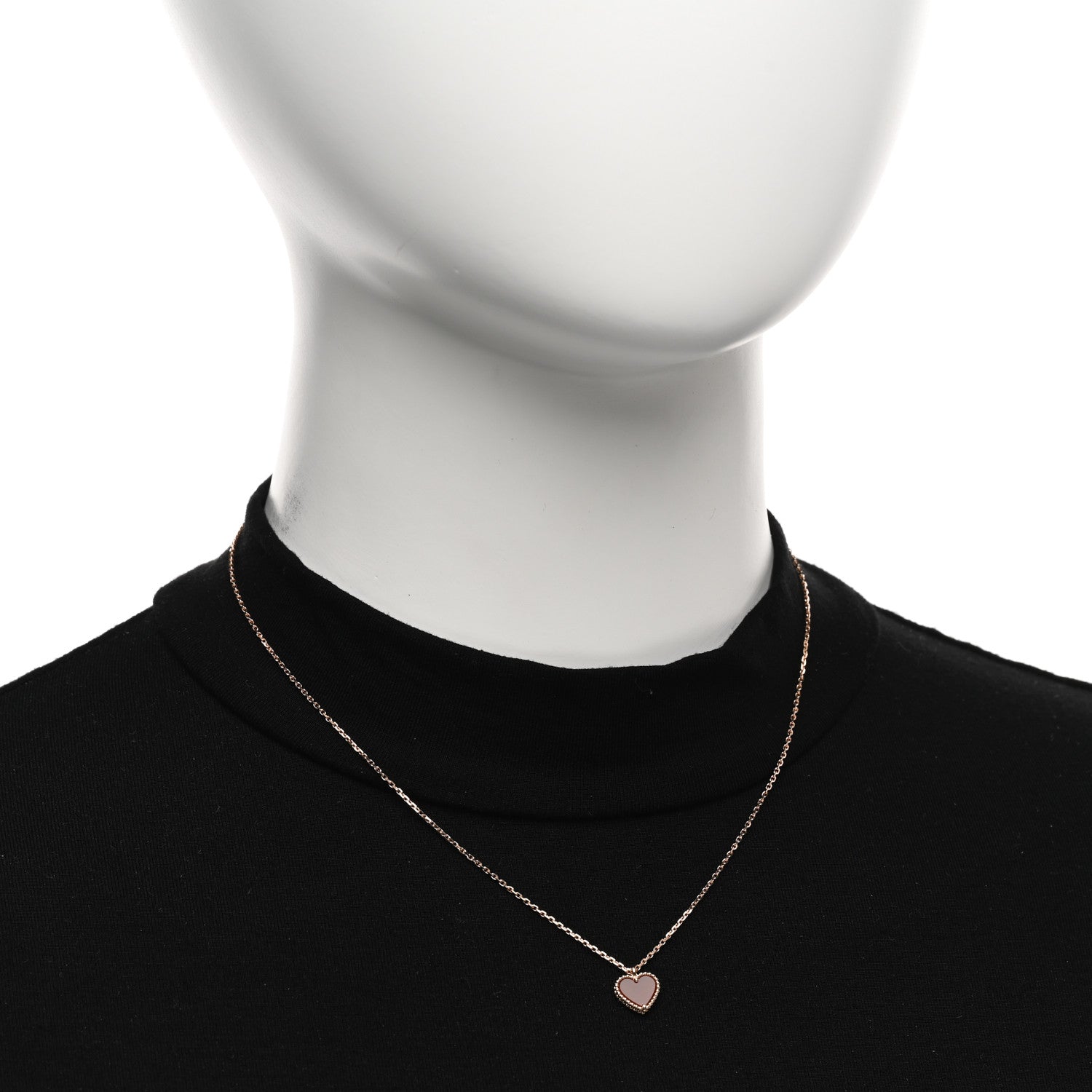 Van Cleef & Arpels 18K Rose Gold Carnelian Sweet Alhambra Heart Pendant Necklace 2 of 5