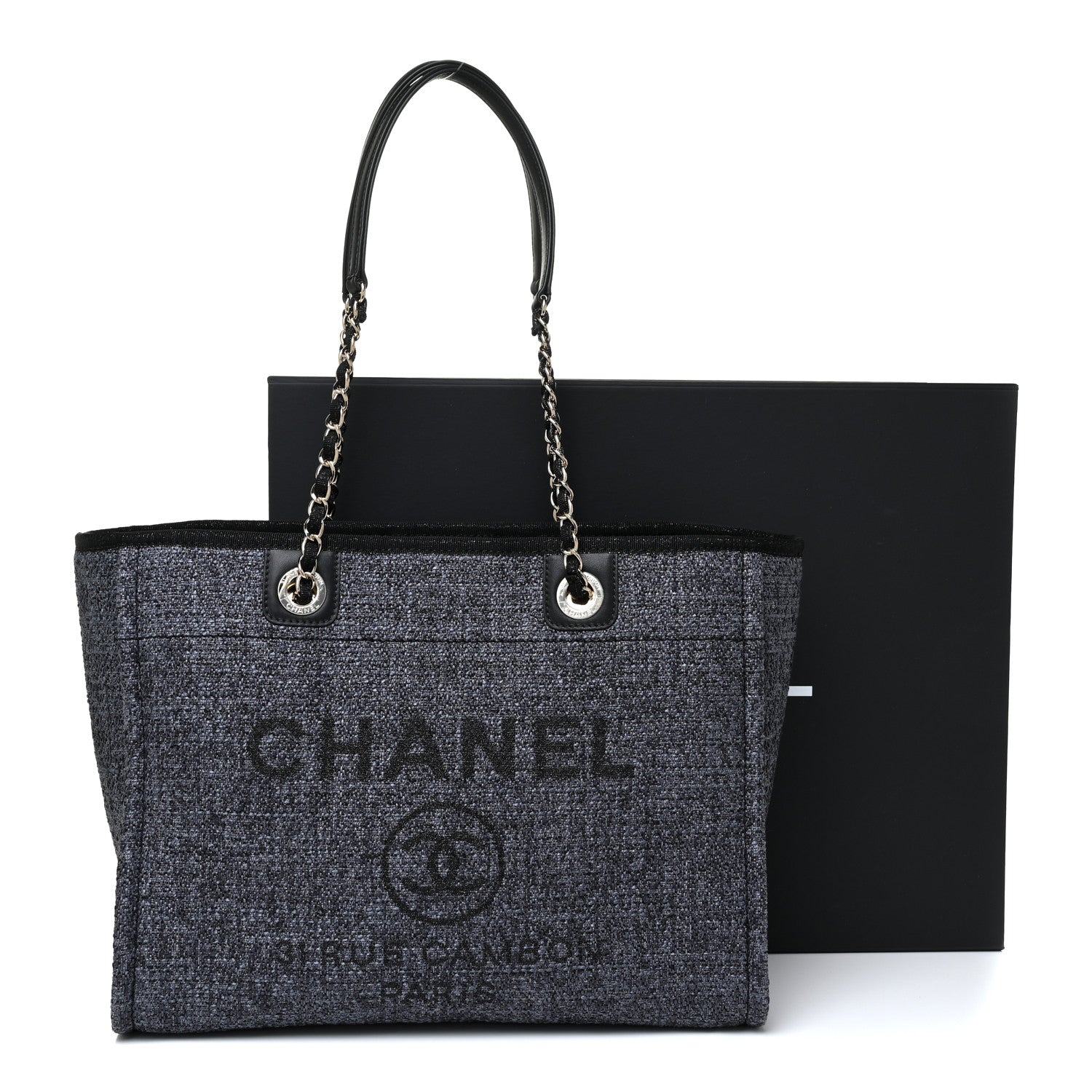 Chanel Lurex Boucle Small Deauville Tote Black 11 of 11