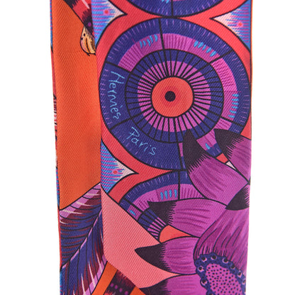 Hermes Silk The Savana Dance Twilly Capucine Violet Bleu 3 of 4