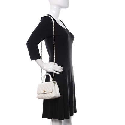Chanel Iridescent Caviar Quilted Extra Mini Coco Handle Flap Ivory 2 of 11