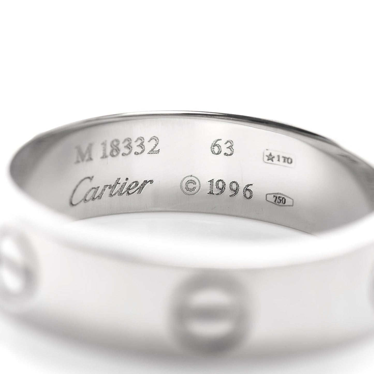 18K White Gold 5.5mm LOVE Ring 63 10.25