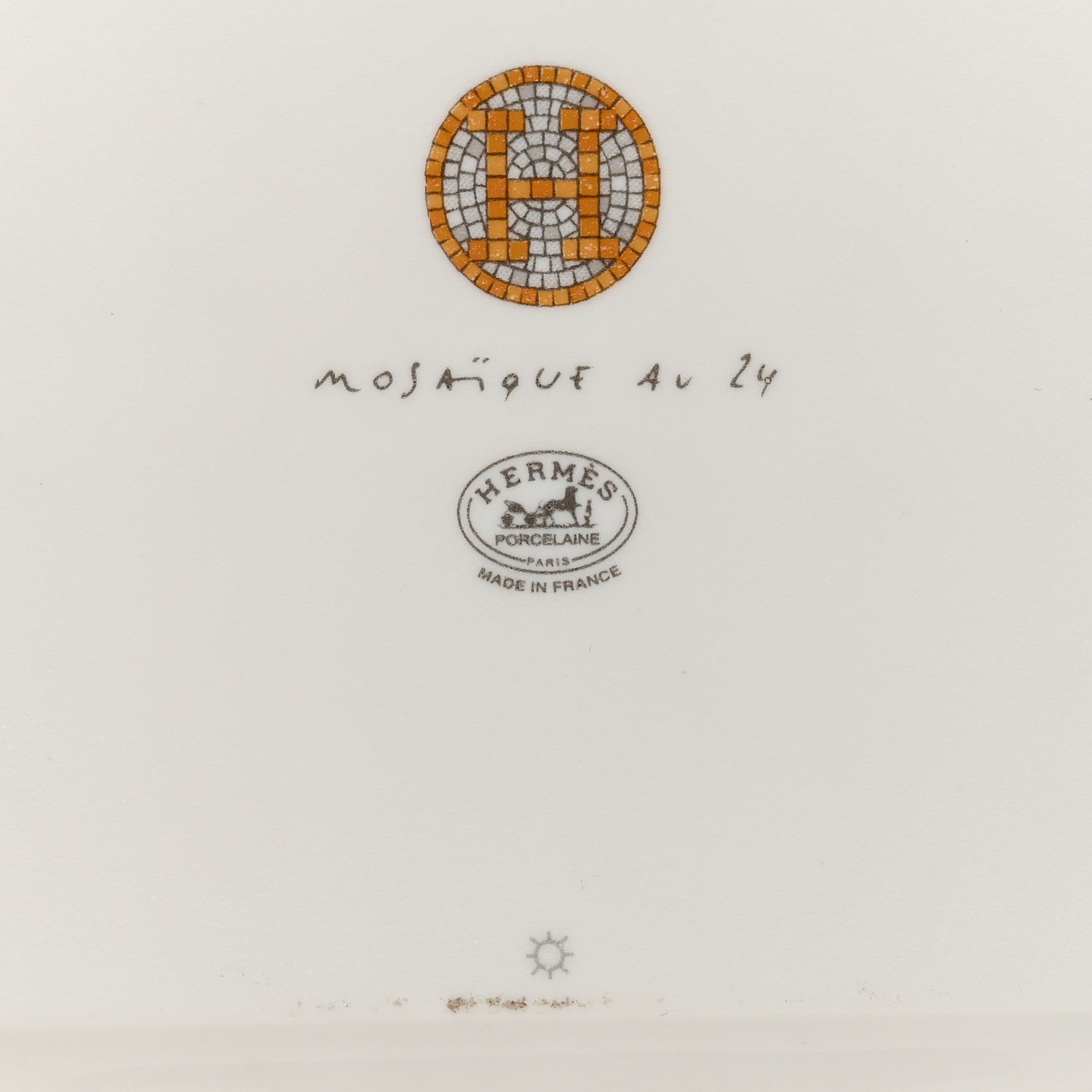 Hermes Porcelain Mosaique au 24 Square Plate N°2 Gold 4 of 7