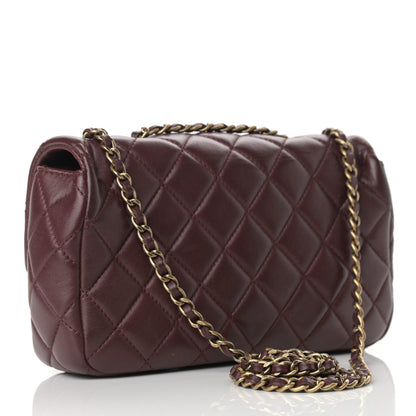 Chanel Lambskin Quilted Meat Packaged Mini Rectangular Flap Burgundy 3 of 9