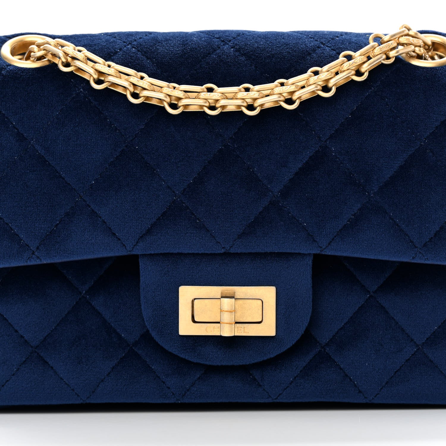 Chanel Velvet Quilted Mini 2.55 Reissue Flap Blue 8 of 10