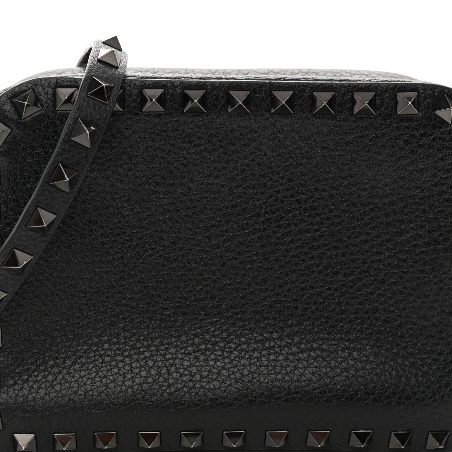 Valentino Garavani Grained Calfskin Rockstud Camera Crossbody Bag Black 7 of 10