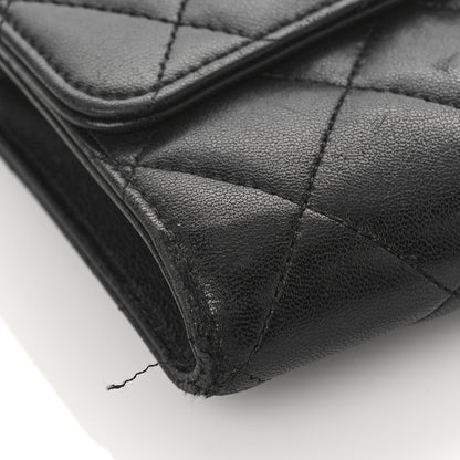 Chanel Lambskin Quilted Large Flap Wallet Black 9 of 13