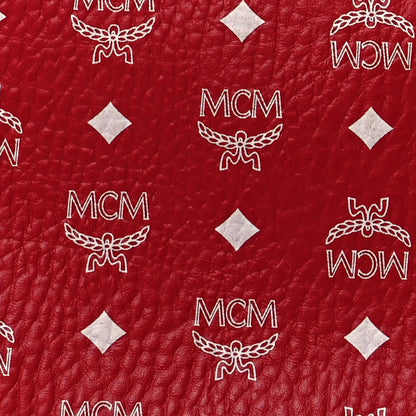 MCM Visetos Anya Shopper Tote Pouch Red 8 of 10