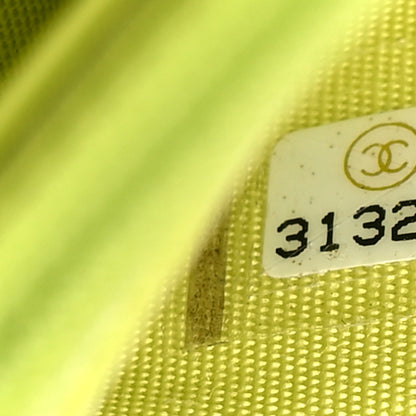 Chanel Shiny Lambskin Quilted Chanel 19 Wallet On Chain WOC Neon Yellow 8 of 12