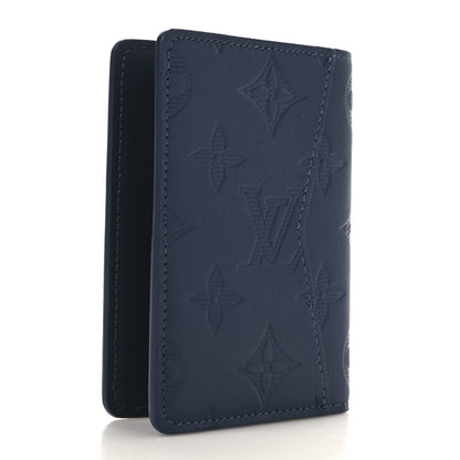 Louis Vuitton Calfskin Monogram Shadow Pocket Organizer Navy Blue 3 of 6