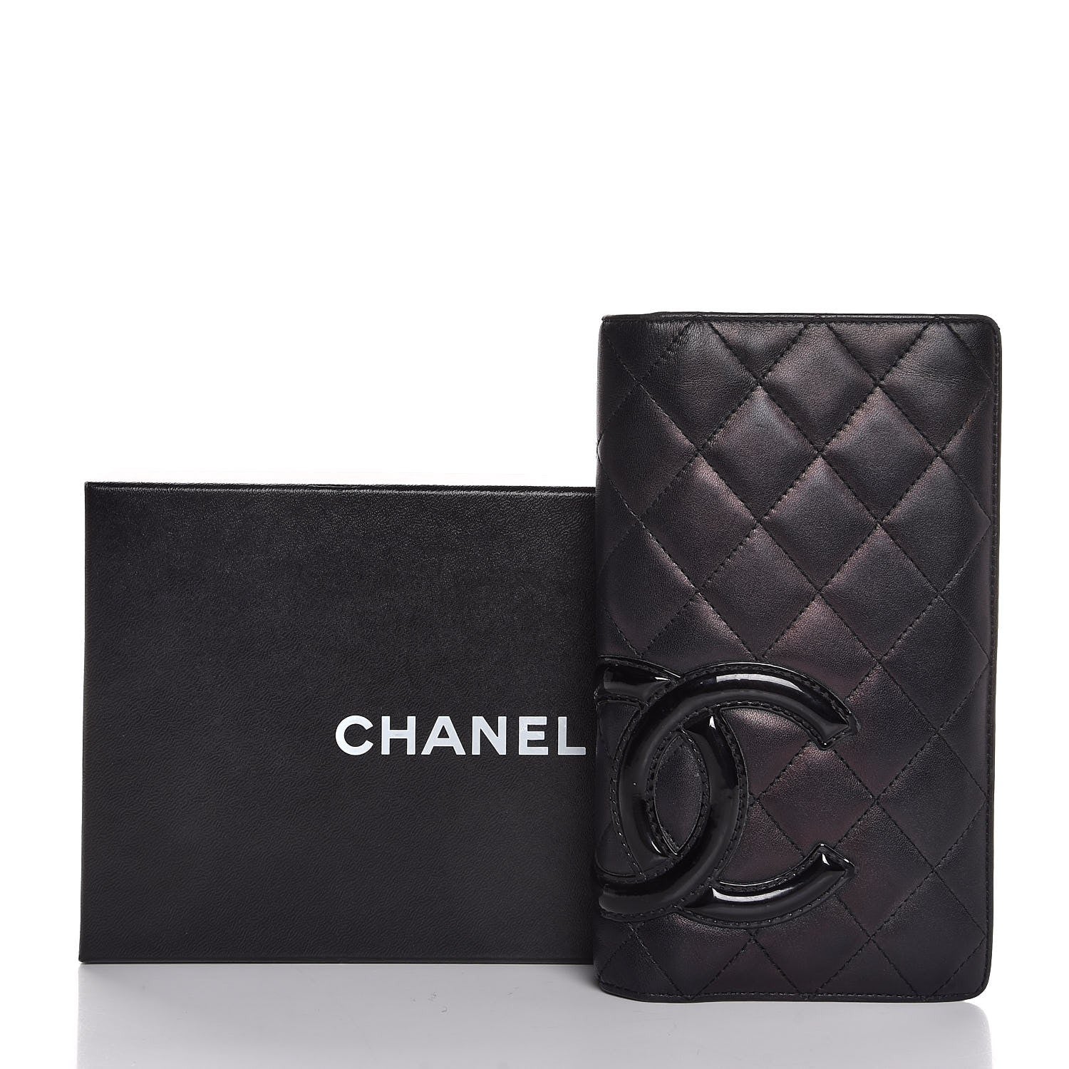 Chanel Calfskin Quilted Cambon Yen Wallet Black 12 of 12