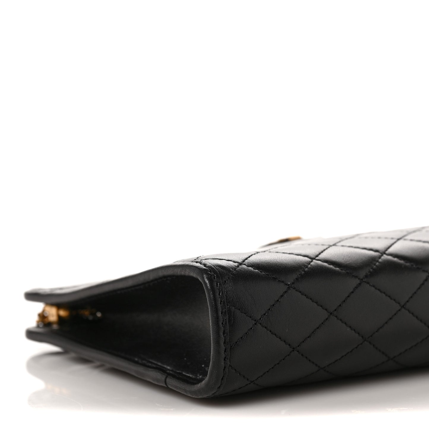 Lambskin Quilted Monogram Baby Victoire Chain Clutch Bag Black