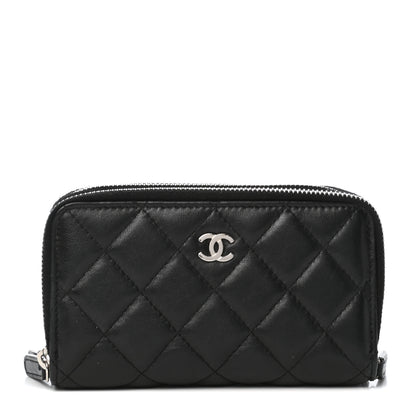 Chanel Lambskin Quilted Triple Zip Wallet Black 1 of 8