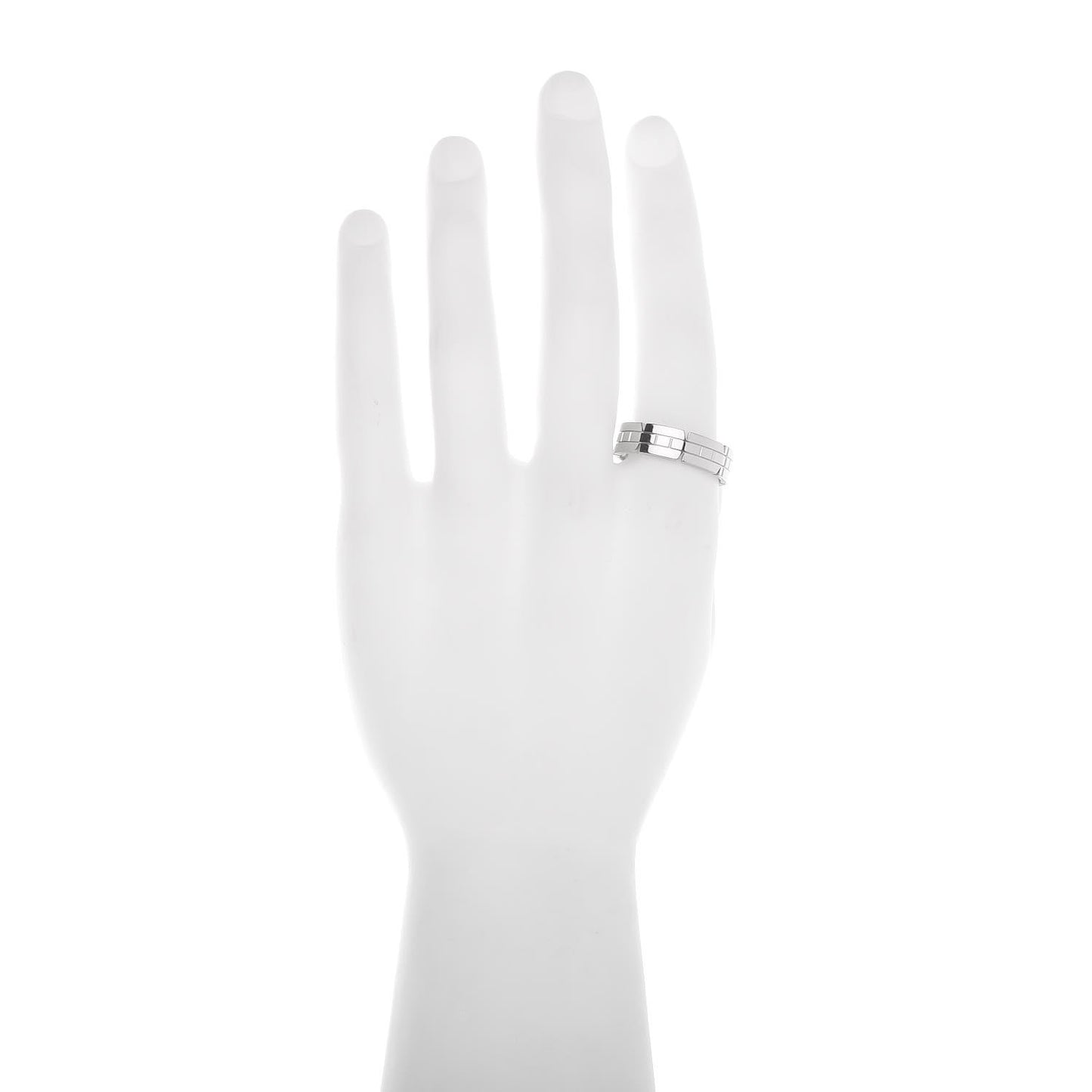 18K White Gold Tank Francaise Ring 71 13.25