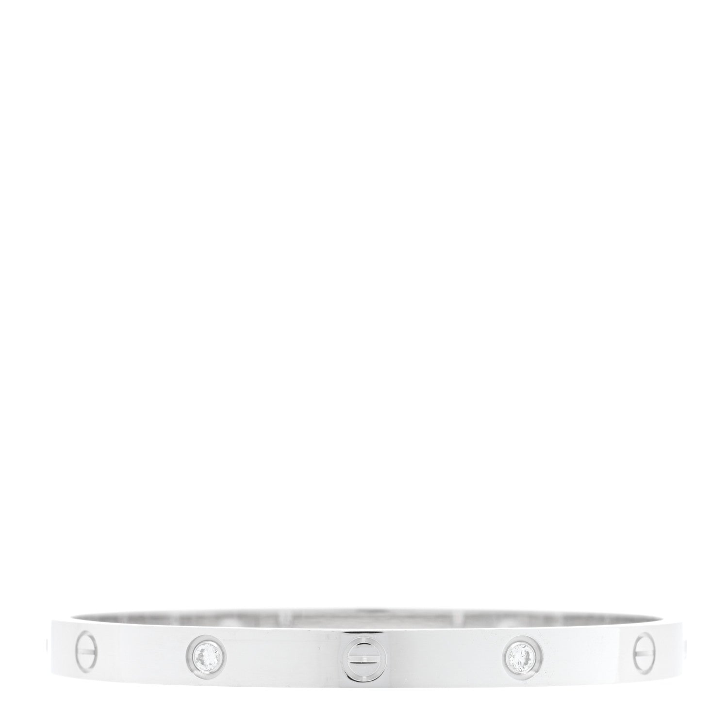 Cartier 18K White Gold 4 Diamond Love Bracelet 19 1 of 9