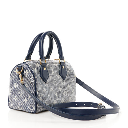 Louis Vuitton Monoglam Speedy Bandouliere 20 Blue 3 of 9