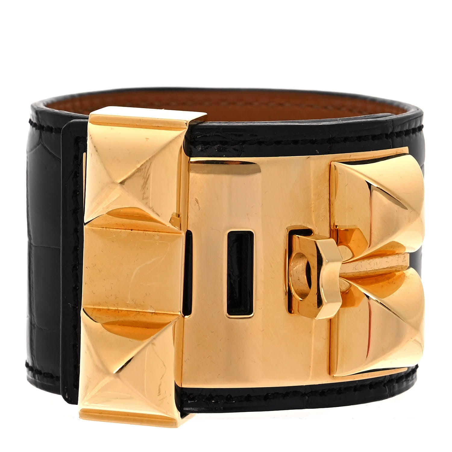 Hermes Matte Alligator Collier de Chien CDC Bracelet S Black 3 of 6