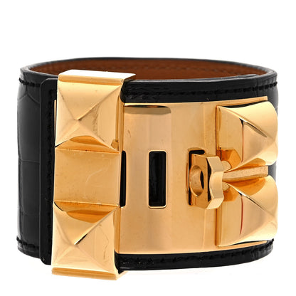 Hermes Matte Alligator Collier de Chien CDC Bracelet S Black 3 of 6
