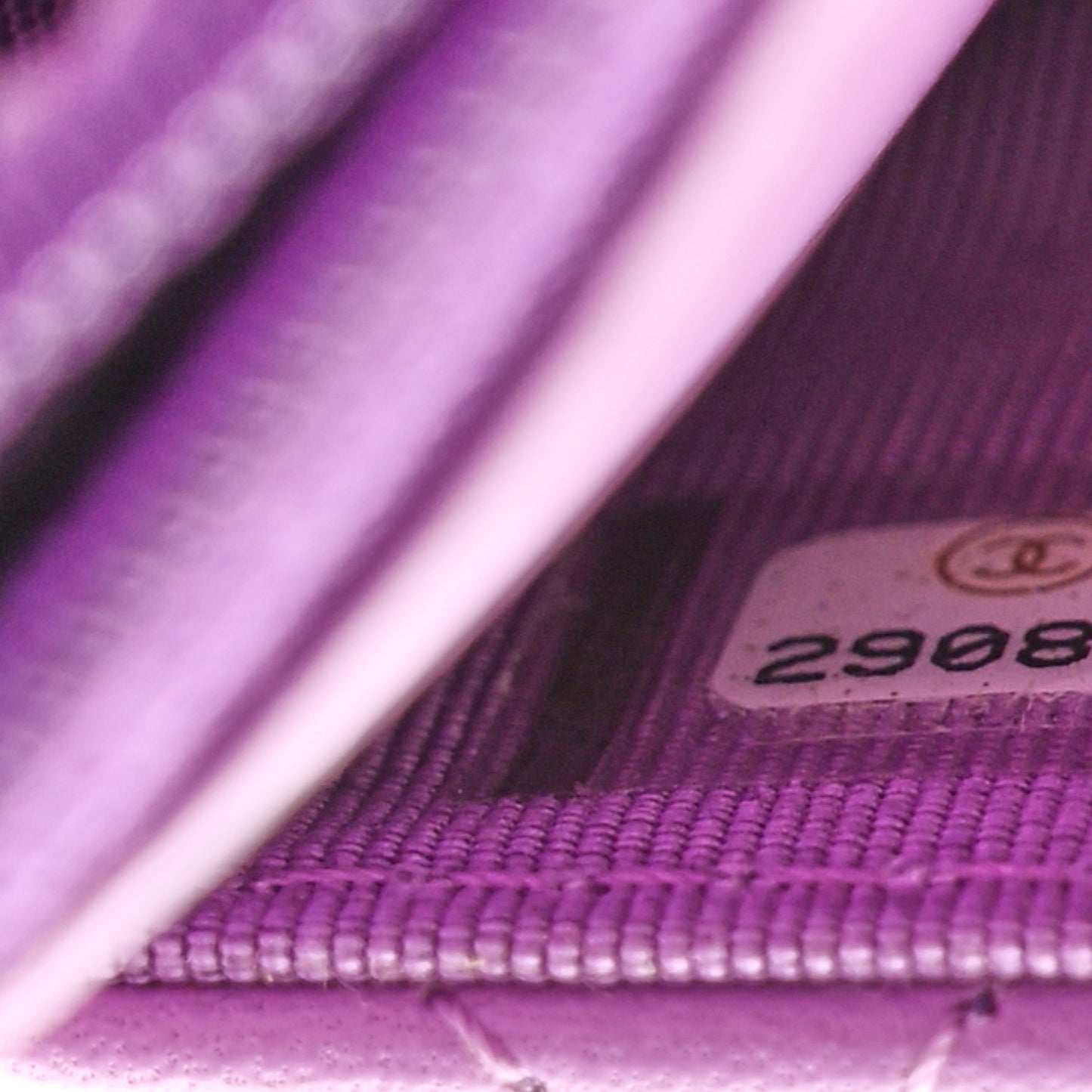 Lambskin Quilted Wallet On Chain WOC Purple