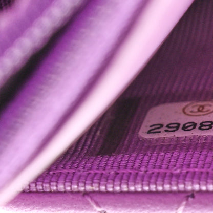 Chanel Lambskin Quilted Wallet On Chain WOC Purple 7 of 12