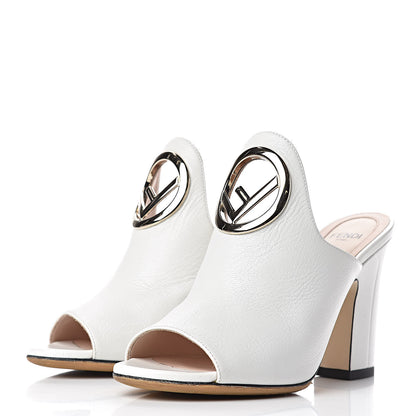 Fendi Calfskin F is 95 Mules 36 White 3 of 8