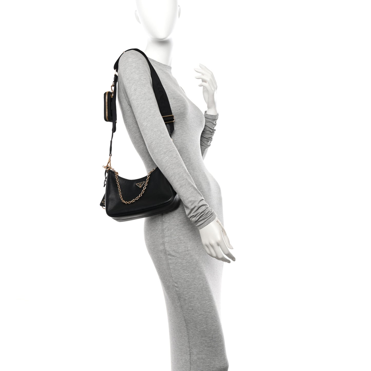 Saffiano Lux Re-Edition 2005 Shoulder Bag Black