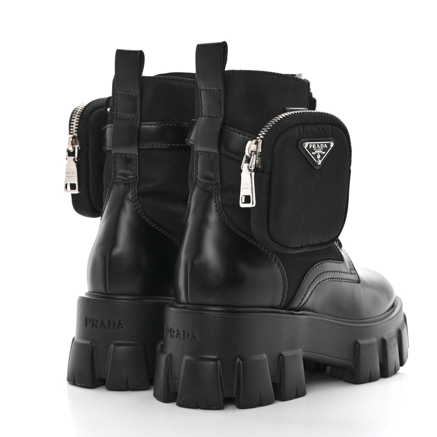 Spazzolato Rois Nylon Metal Triangle Logo Monolith Pouch Pocket 55mm Boots 36.5 Black