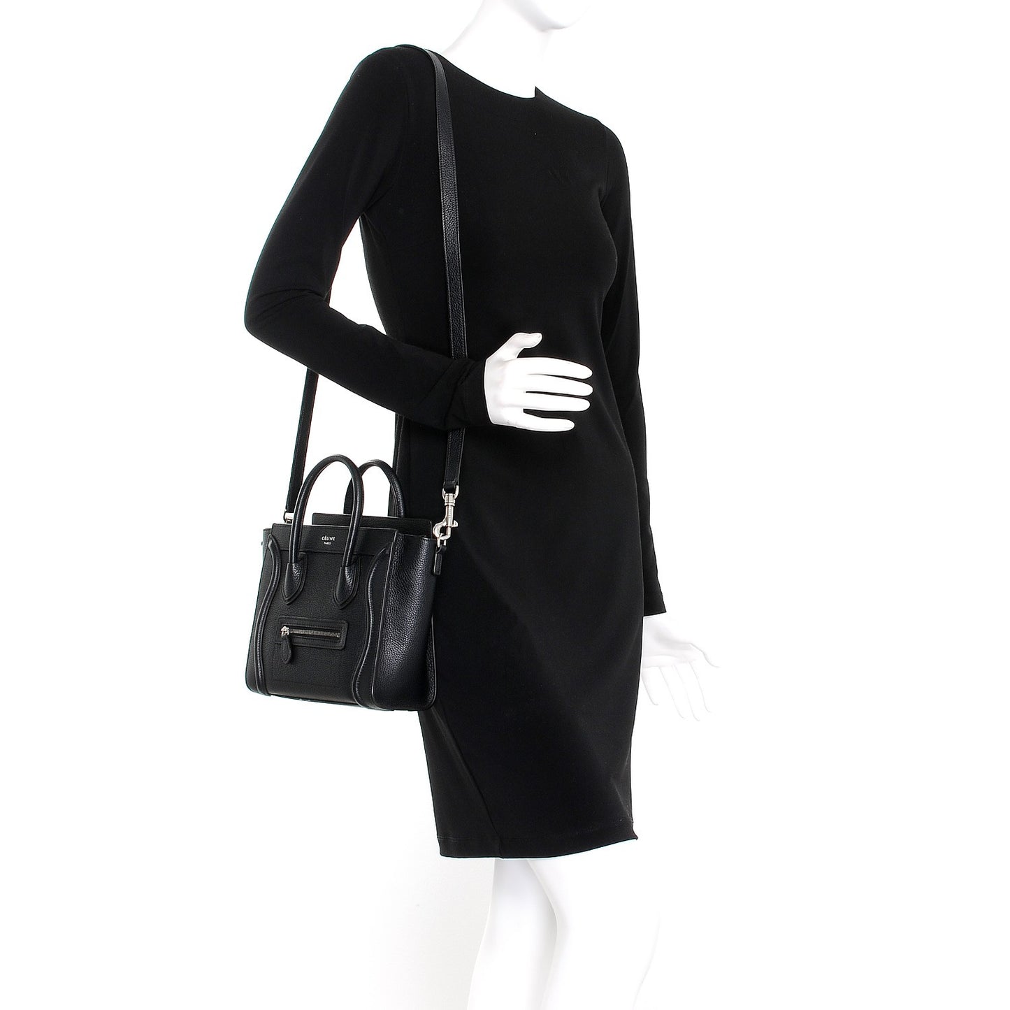 Drummed Calfskin Nano Luggage Black