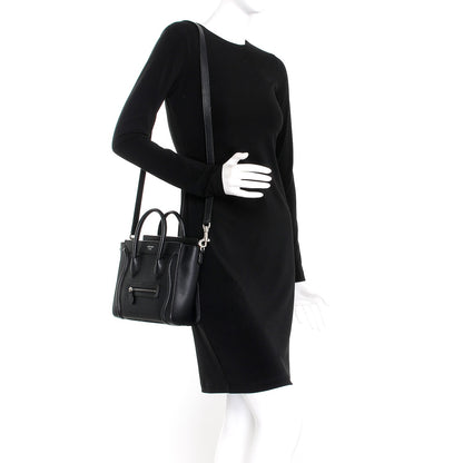 Celine Drummed Calfskin Nano Luggage Black 2 of 9