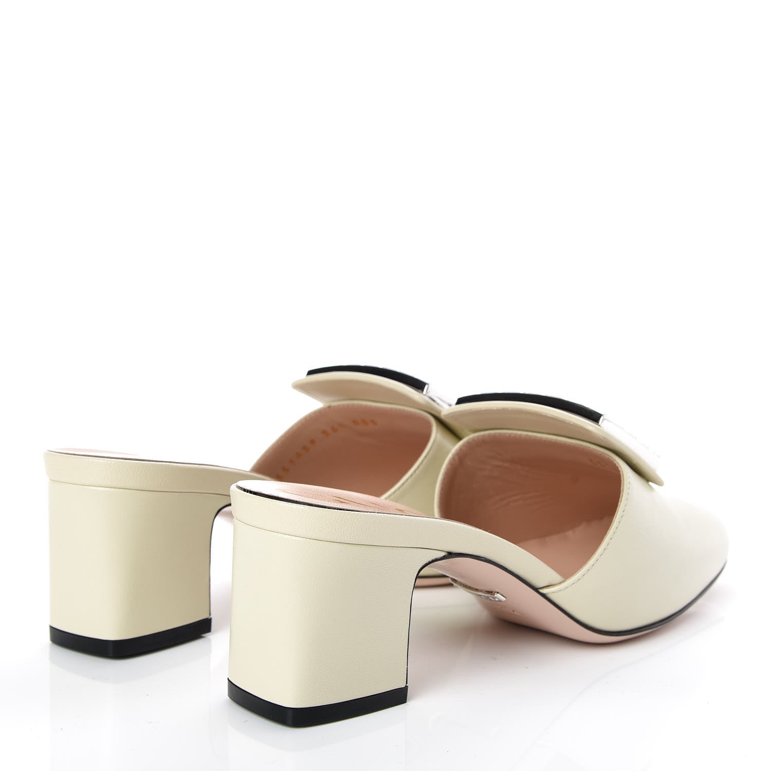 Gucci Malaga Kid Crystal Square G Madelyn Mules 36.5 Vintage White 4 of 8