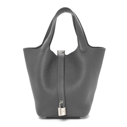 Hermes Taurillon Clemence Picotin Lock 18 PM Gris Meyer 1 of 11