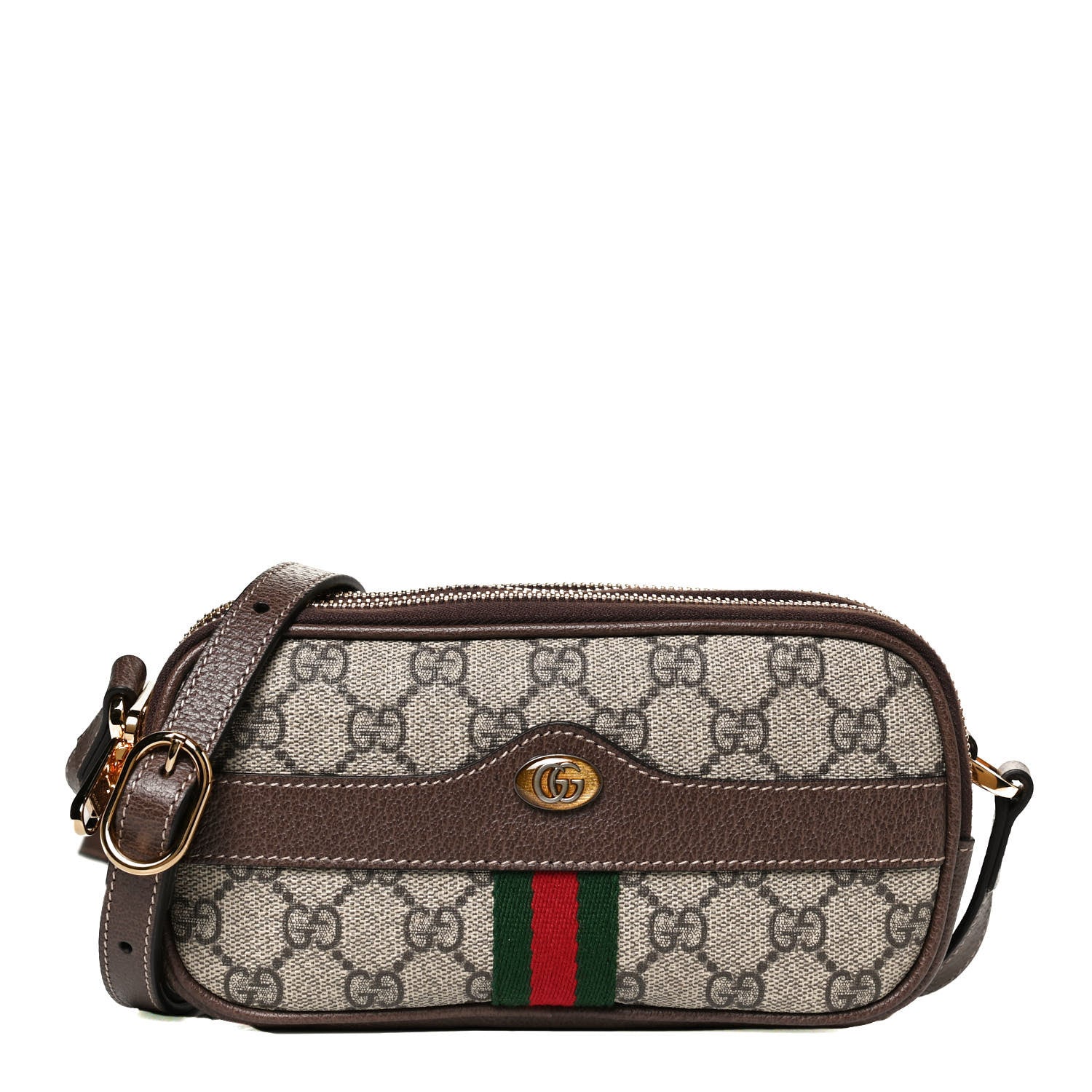 Gucci GG Supreme Monogram Web Mini Ophidia GG Bag Brown 1 of 9