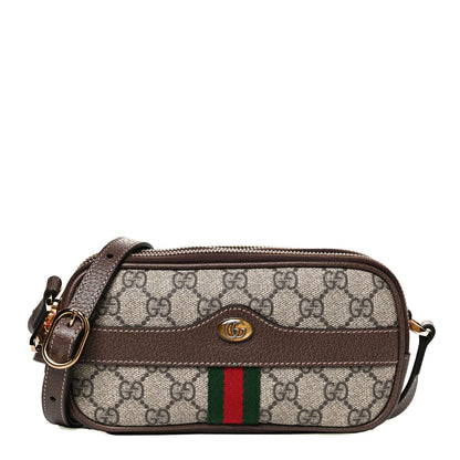 Gucci GG Supreme Monogram Web Mini Ophidia GG Bag Brown 1 of 9