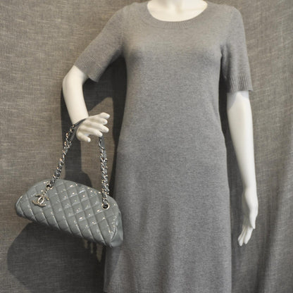 Chanel Patent Quilted Small Just Mademoiselle Gray 2 of 10