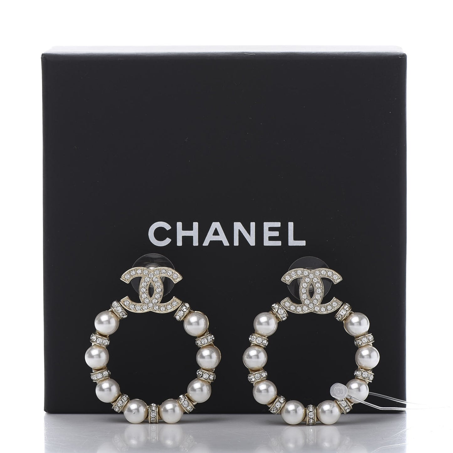 Pearl Crystal Nefertiti CC Drop Earrings Gold